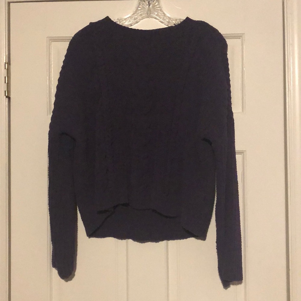 Universal Thread Eggplant Cropped Knit Sweater